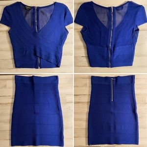 Bebe Cobalt Blue Two-Piece Dress Set